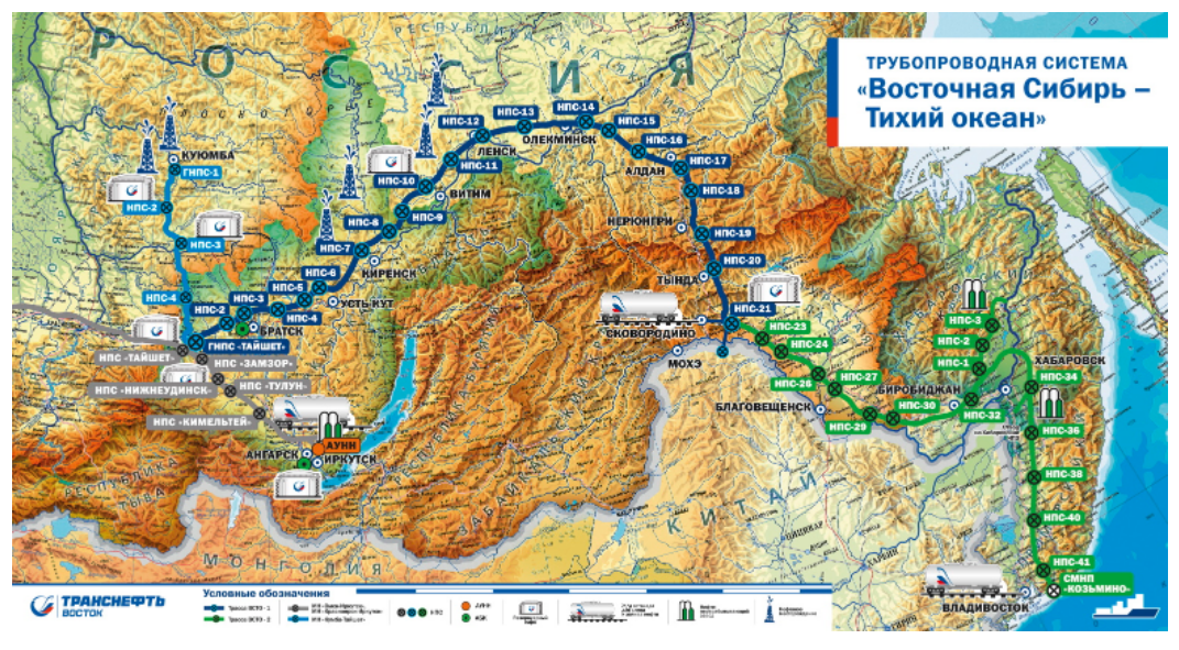 Транснефть восток карта нефтепровода